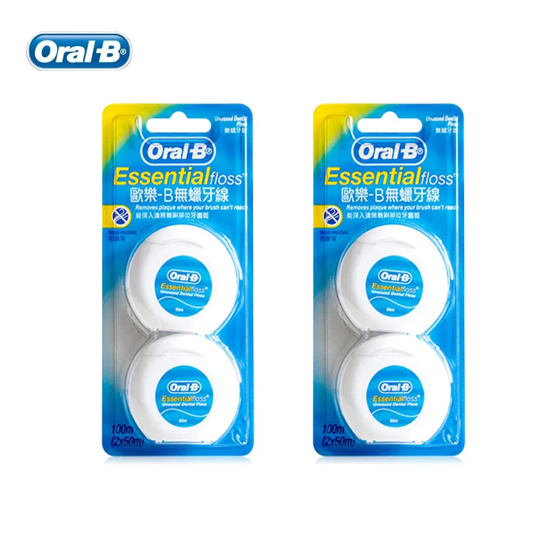 Oral B Dental Flosser Essential Floss Удобная невощеная нить Глубокая чистка гигиена полости рта