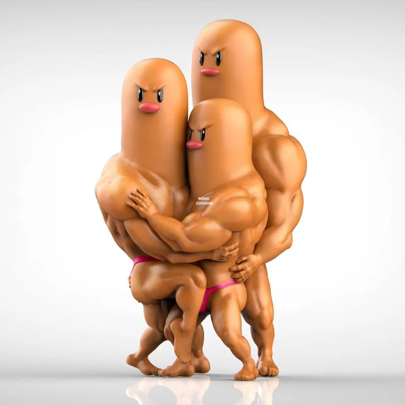 " Аниме моделирование статуя животных Dugtrio бюст Diglett полная длина портретное украшение GK фигурка игрушка коробка 15 см V692