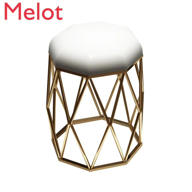 

Nordic Ins Bird's Nest Stool Simple Iron Dressing Stool Mesh Makeup Stool Lazy Household Low Stool Lazy Board Stool Chair