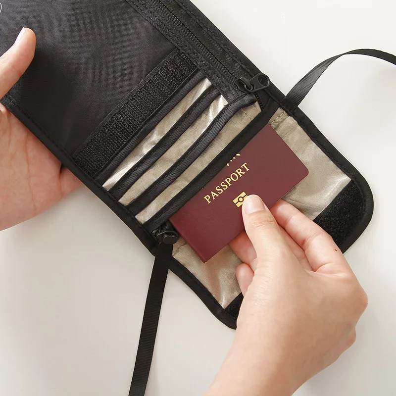 Дорожный кошелек на шею с RFID блокировкой дорожный для паспорта нейлоновый