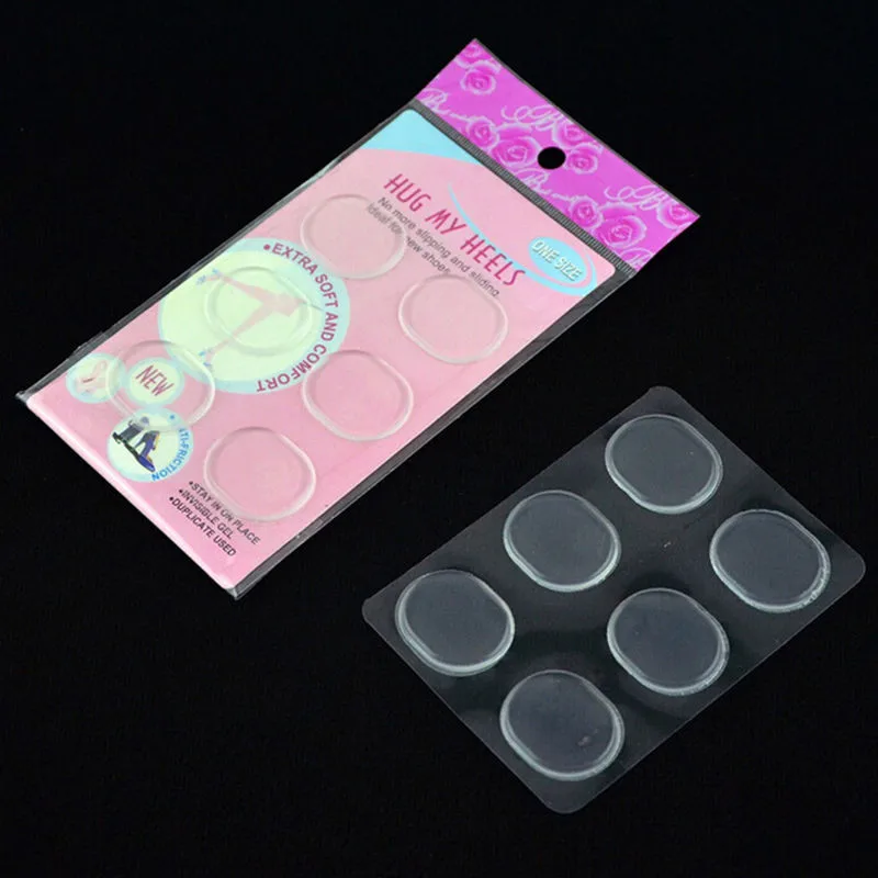 6 PCs/Sheet Women Ladies Girls Silicone Gel Shoe Insole Inserts Pad Cushion Foot Care Heel Grips Liner New Hot Selling