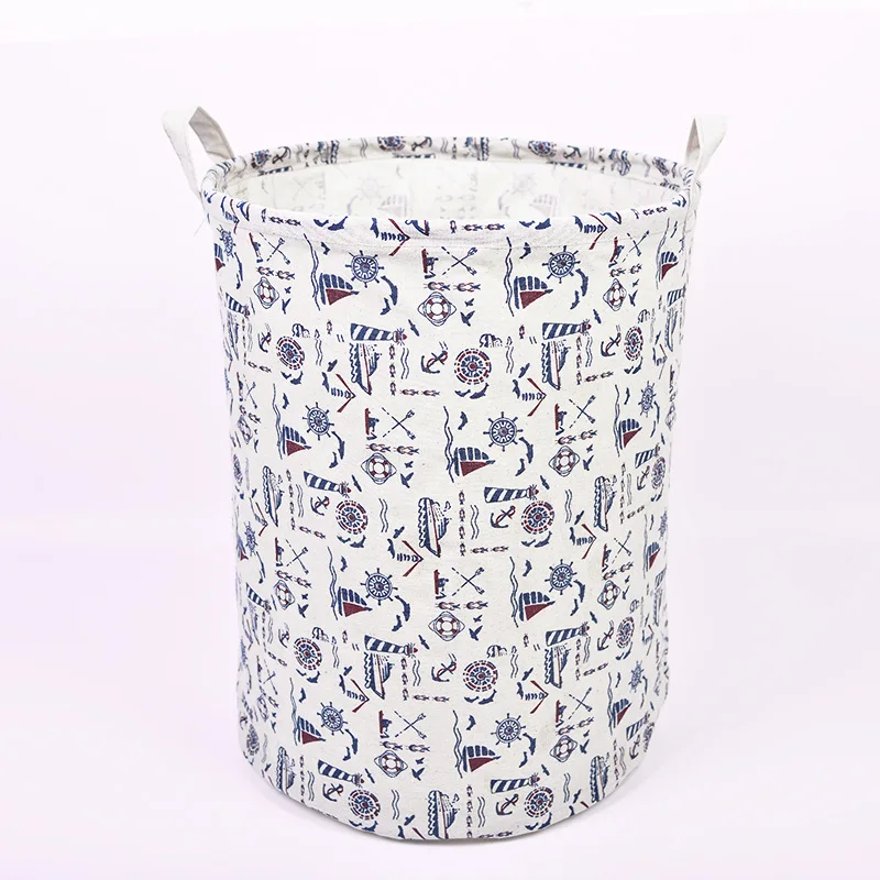22*27 Exposure Cotton Linen zang yi tong Foldable Storage Basket Laundry Basket Clothes Storage Basket