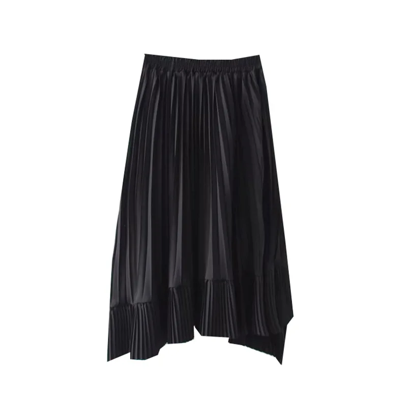 

Skirt Women's Summer Foreign Trade Original Garment New Style Irregular Mid-length A- line Skirt Very Fairy of High-waisted Elas