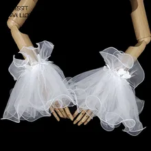 Свадебные перчатки с оборками, аксессуары для свадьбы, свадебные перчатки для рук, короткие свадебные аксессуары Gant Femme