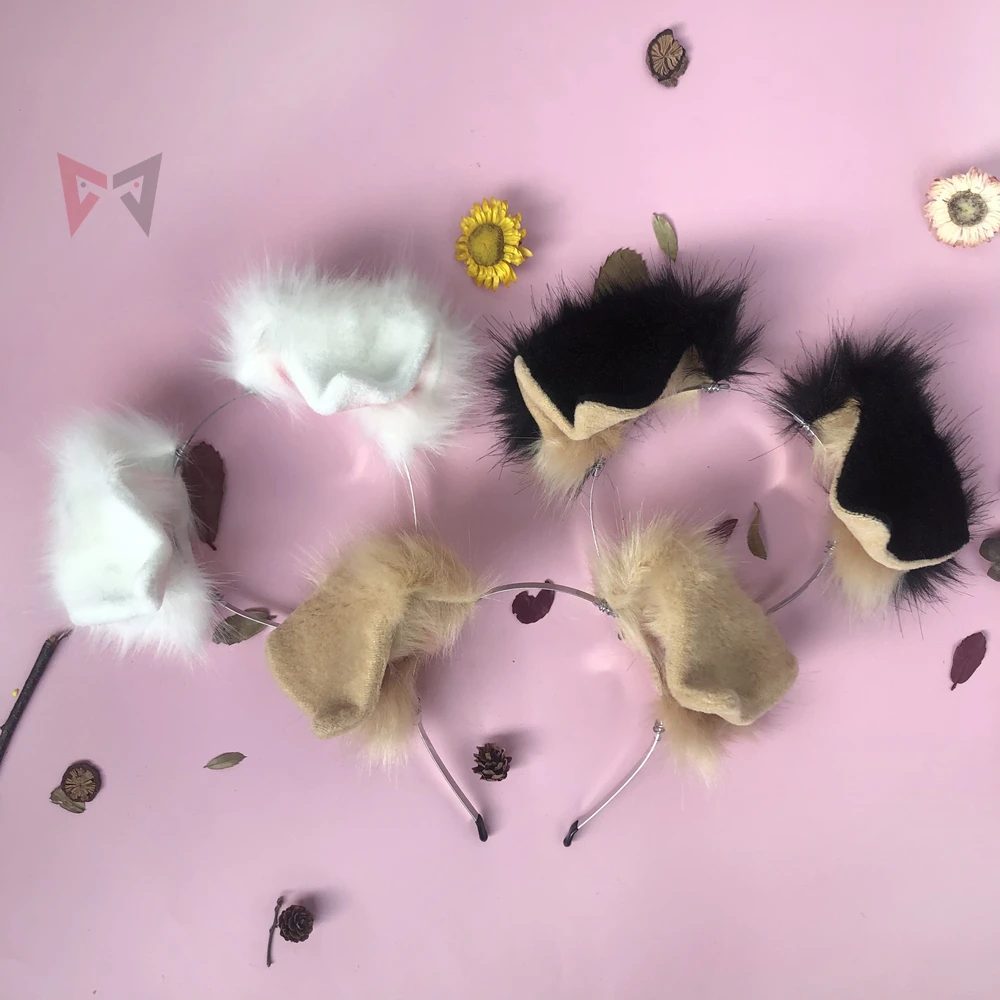 Обруч для волос с собачьими ушками ручной работы Рождественский складной обруч