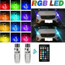 

MultiColor RGB LED Bulbs W/RF Remote Control For Car Parking Lights 168 194 T10 Wireless Remote Control