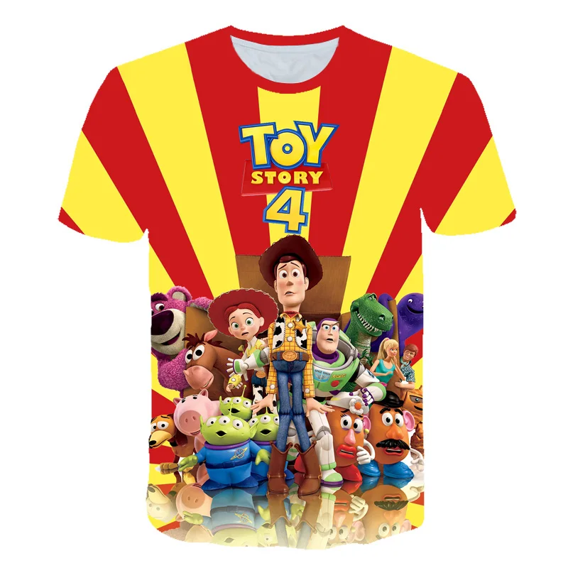 Toy Story/4 футболки детские хлопковые топы с короткими рукавами и рисунком из мультфильма для мальчиков, новинка года, одежда для маленьких мальчиков
