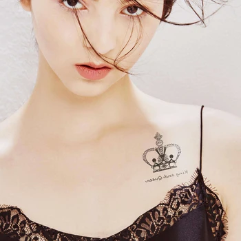 

1Sheet Crown Pattern Tattoo Sticker Waterproof Temporary Fake Tattoo Decal