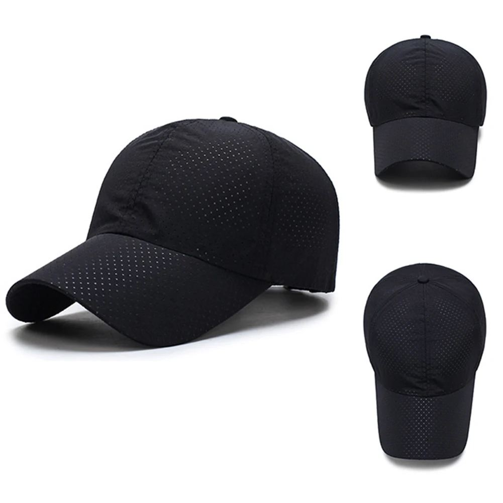 1pcs Baseball Cap Unisex Summer Solid Thin Mesh Portable Quick Dry Breathable Sun Hat Golf Tennis Running Hiking Camping men's summer baseball caps