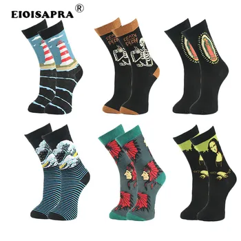 

[EIOISAPRA]Fashion Autumn/Winter Tide Socks Creative Outdoor Casual Streets Trend Funny Men Socks Cartoon Harajuku Happy Sox