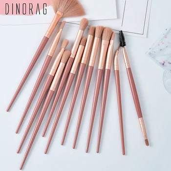 

Dinorag 12 Pcs Makeup Brush Eye Shadow Brushes Soft Eyebrow Brush Portable Girl Beginner Full Set Professional Makeup Tools