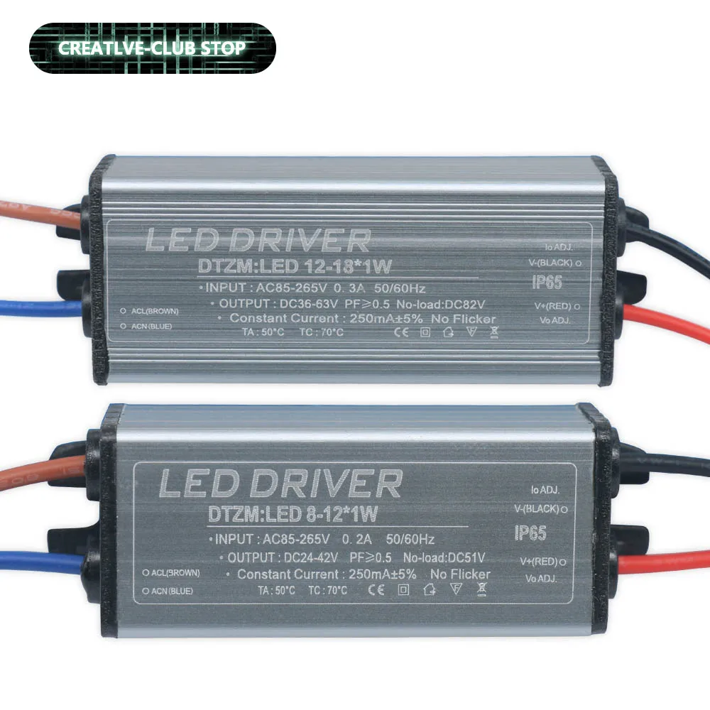 New LED Power Supply 1-3W 4-7W 8-12W 12-18W 18-25W 25-36W Transformatoren Driver 