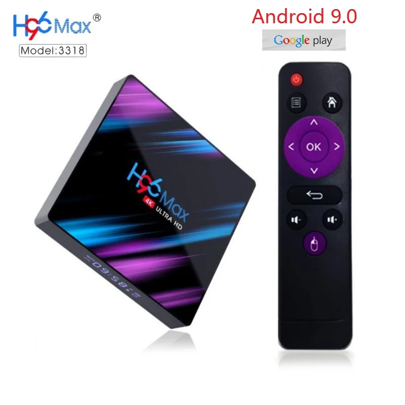 H96 Max RK3318 Android 9,0 Smart tv Box 2 ГБ/4 Гб ram 16 Гб/32 ГБ/64 Гб rom телеприставка 2,4G+ 5G WiFi 4K медиаплеер Google Youtube