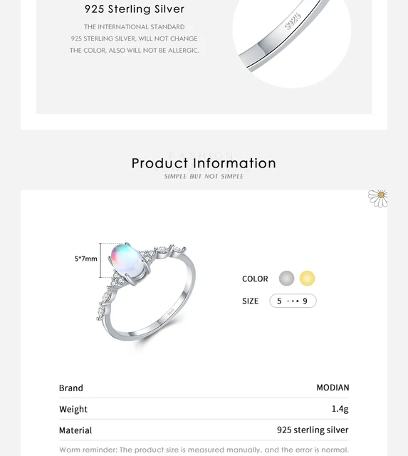9mm Moonstone Sterling Silver Ring - Vintage Victorian Style Solitaire Band For Women