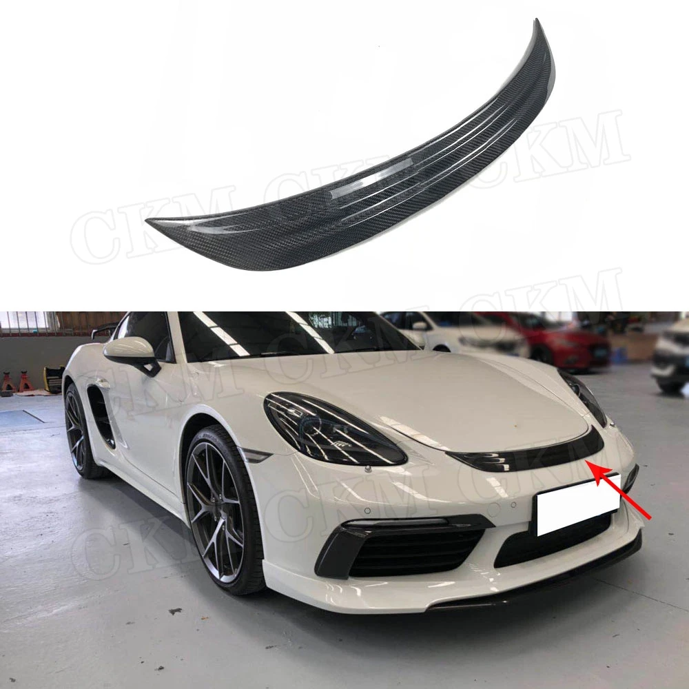 Front Bumper Trim Sticker Fit For Porsche 718 Cayman Boxster 16 19 Carbon Fiber Engine Hood Vent Grill Cover Styling Mouldings Aliexpress