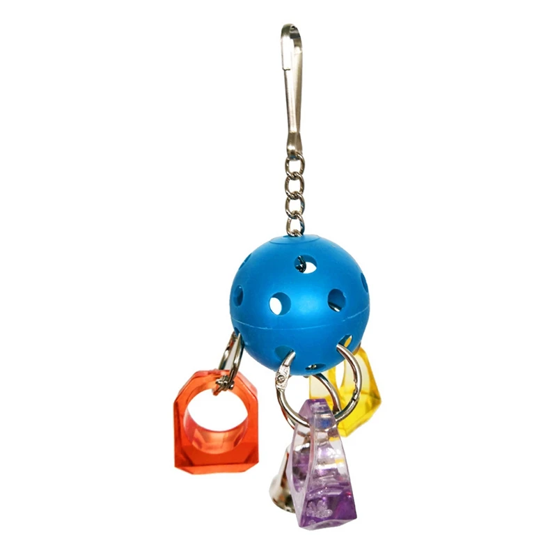 LA Plastic Ball Chain Parrot Toys Bell Biting Chewing Birds Pet Toy Cage Hanging Decoration Bird Toys Pet Supplies - Цвет: LA