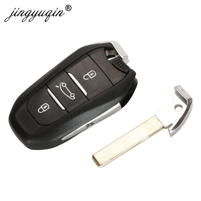 JINGYUQIN FOR CITROEN DS4 DS5 433MHZ 4A-HITAG-AES ID46 HITAG2 CHIP SMART KEYLESS GO VA2 HU83 REMOTE KEY 3BTN ORIGINAL FACTORY