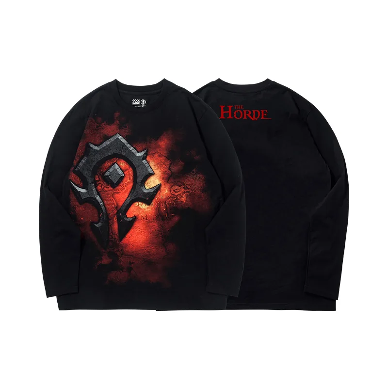 TEE7 мужская повседневная одежда WOW хлопковая толстовка World of Tribe Forever Emblem For the glory of the балахоны - Цвет: Красный