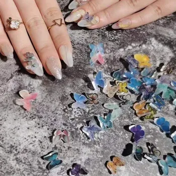 

Butterfly Nail Ornament Online Celebrity Celebrity Style 10 Stars Loaded Hot Shrink Film Finished Product Dull Polish Small Butt