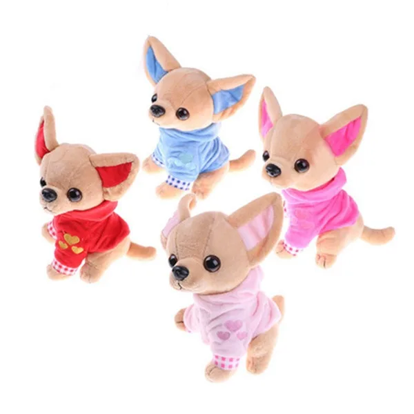 Hot-1Pcs 17 см Чихуахуа щенок детская игрушка Kawaii Имитация животных кукла подарок на день рождения для девочек Дети милые мягкие собаки плюшевые игрушки