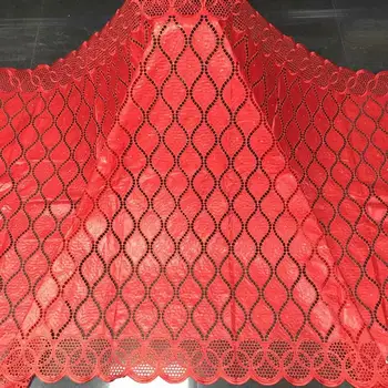 

High Quality red Nigerian Swiss Voile In Switzerland Net Tulle Lace Fabrics For Wedding F37712