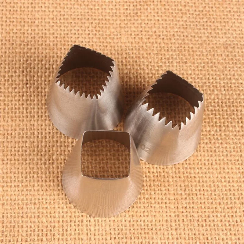 1/3pcs Square Cake Design Cream Tips Pastry Nozzles Pastry Icing Piping