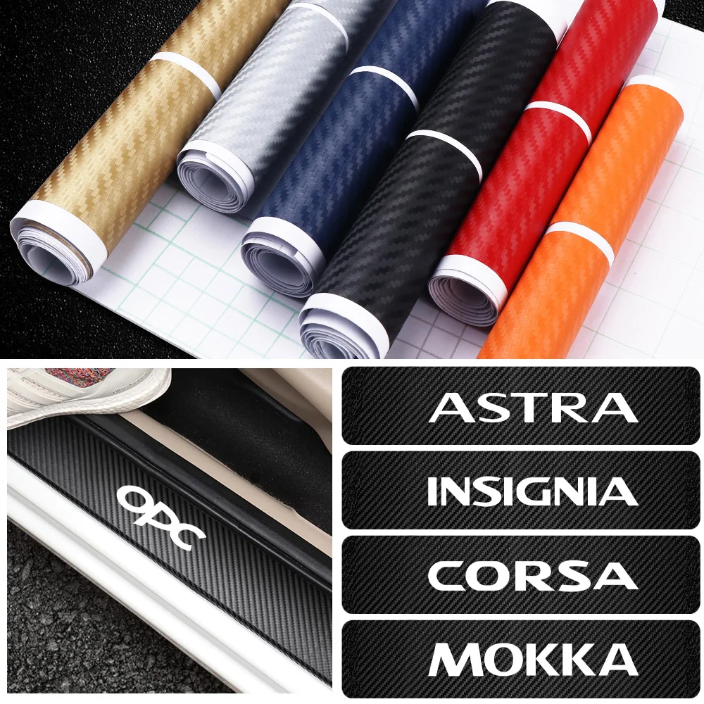 4 шт. защитные наклейки из углеродного волокна на пороги автомобиля Opel opc Astra J H G K