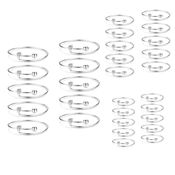 

10 Pcs Expandable Bulk Wire Blank Adjustable Bangle Bracelet for DIY Jewelry Making