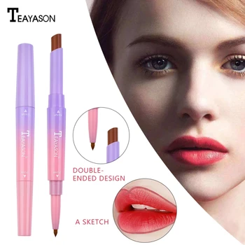 

Double-head Lipstick Lip Liner Waterproof Non-stick Cup Matte Matte Lip Gloss Lasting Nature Moisturizing Rotating Lip Glaze Pen