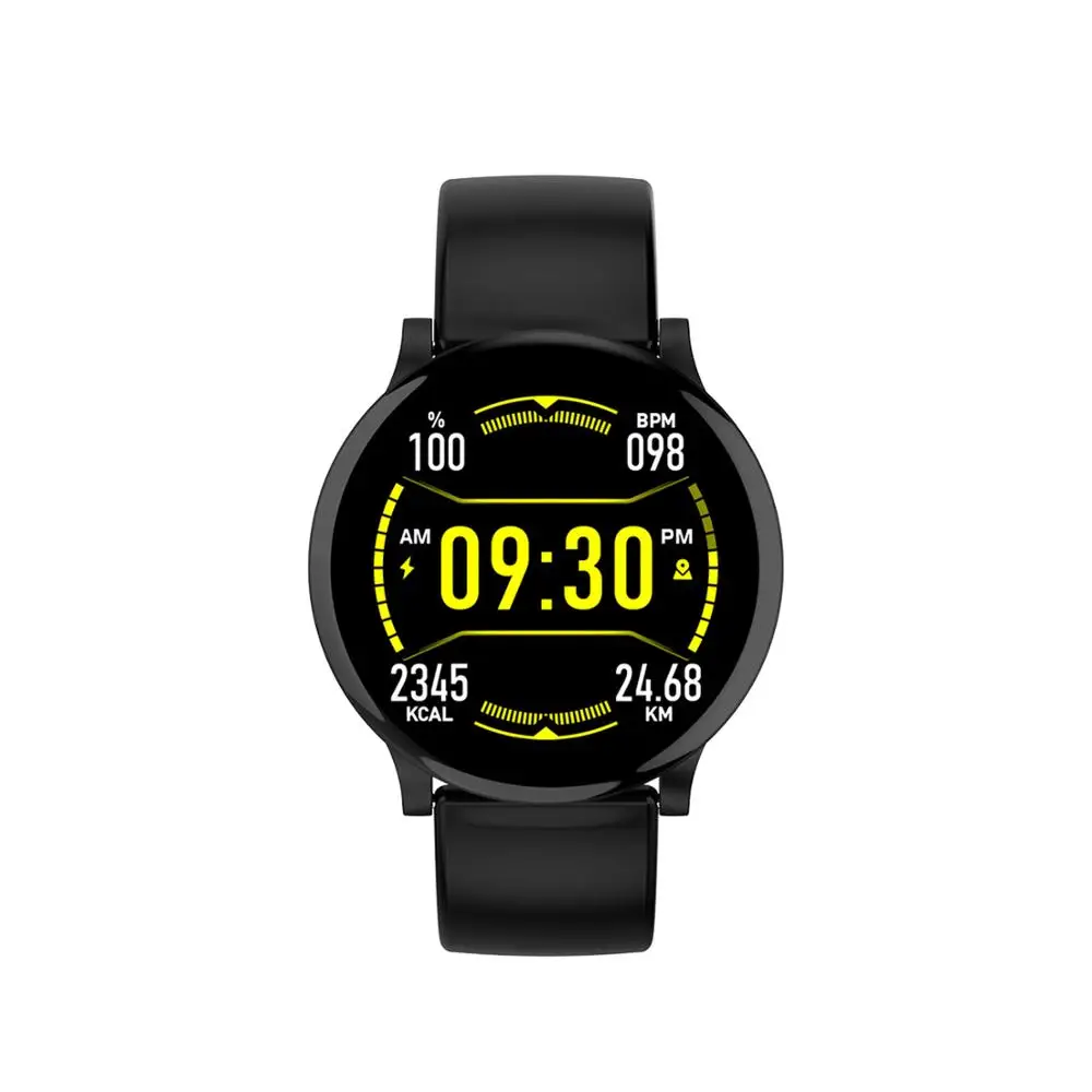 Спортивный Браслет W9 Smartwatch монитор сердечного ритма сна кровяное давление для Xiaomi Mi Band 3 4 huawei Honor 5 Смарт часы браслет - Цвет: Черный