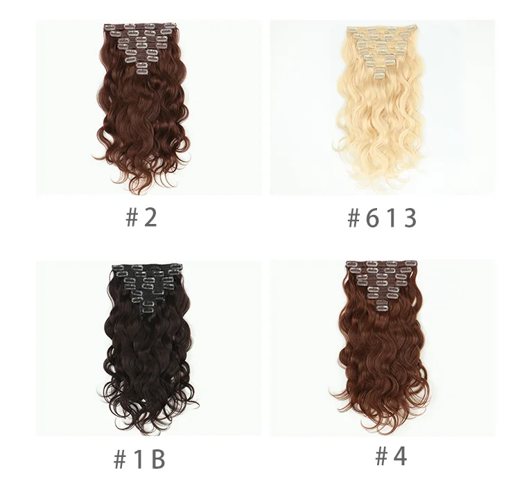 Grampo em Extensões do Cabelo Humano de Remy Grampo em Extensões do Cabelo para as Mulheres Humano Cabelo Extensões 8 Pçs - Set para as Mulheres 120g 100% 10 Alongamento com grampos