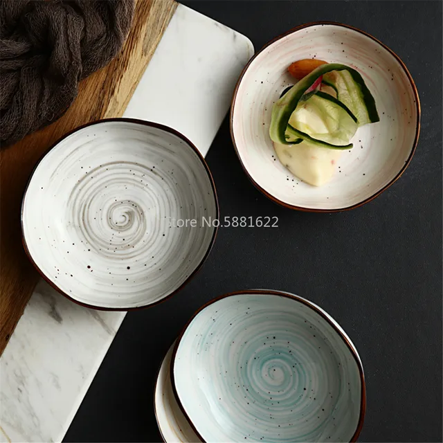 Chic Soy Sauce Dish Japanese Ceramic Round Small Dish Vinegar Jam Ketchup Bowl Kitchen Saucers Appetizer Plate Decoration Gift 1