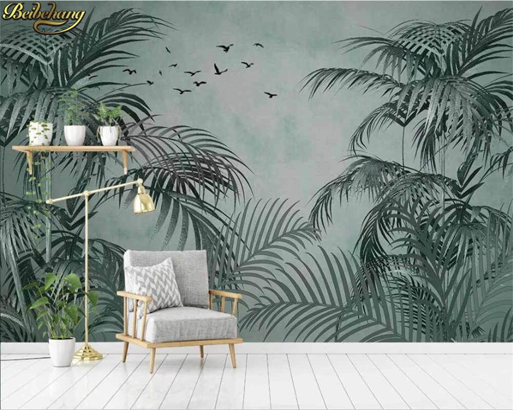 beibehang Custom 3d wallpaper mural modern minimalist nordic style medieval tropical plant background wall papel de parede plants for the people a modern guide to plant medicine