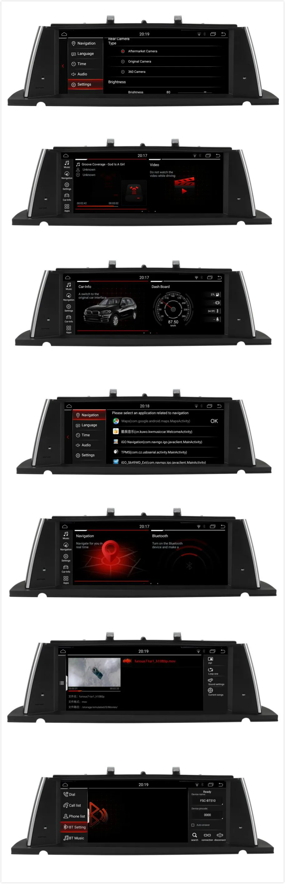 DSP 8core 64Grom 10,2" Android 9,0 автомобильный монитор для BMW 5 серии F07 GT стерео радио Видео Аудио GPSNavi медиа головное устройство стерео