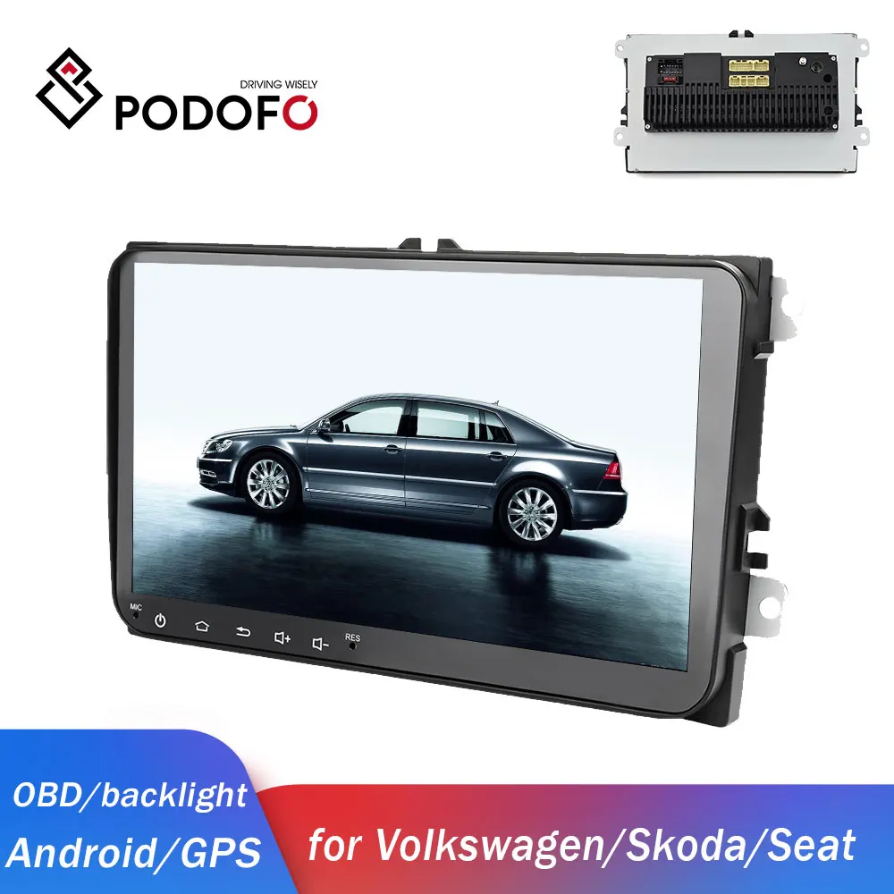 Автомагнитола Podofo 2 Din для Volkswagen Skoda Octavia golf touran passat polo rapid DIN|Мультимедиаплеер авто|