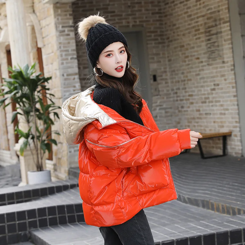 

Bright Surface down Jacket Women's Short Short-height 2019 New Style Winter Hot Selling Fashion Slim WOMEN'S Dress Winter Coat