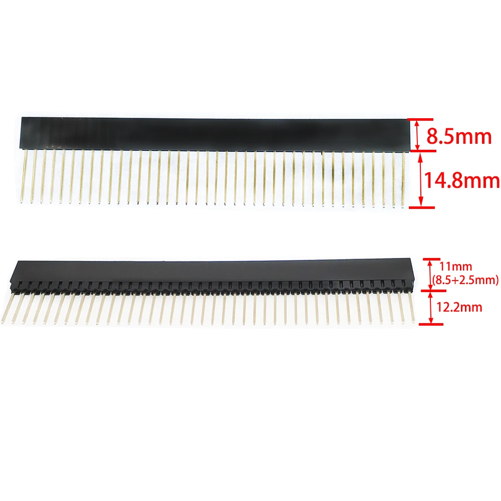 100 шт. 2 54 мм PC104 промышленный PCB Женский Заголовок 1X40 Pin Однорядный Штабелируемый