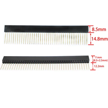 

100pcs 2.54mm PC104 Industrial PCB Female Header 1X40 Pin Single Row Stackable Connector Gold PH11/8.5 Pin12.2/14.8MM Optional
