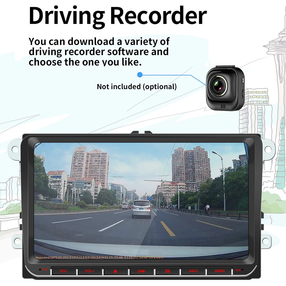 Android 10.1 Car Radio Multimedia Video Player 9 inch FM WIFI Bluetooth GPS navigation Auto Stereo GPS In Dash Head Unit for VW