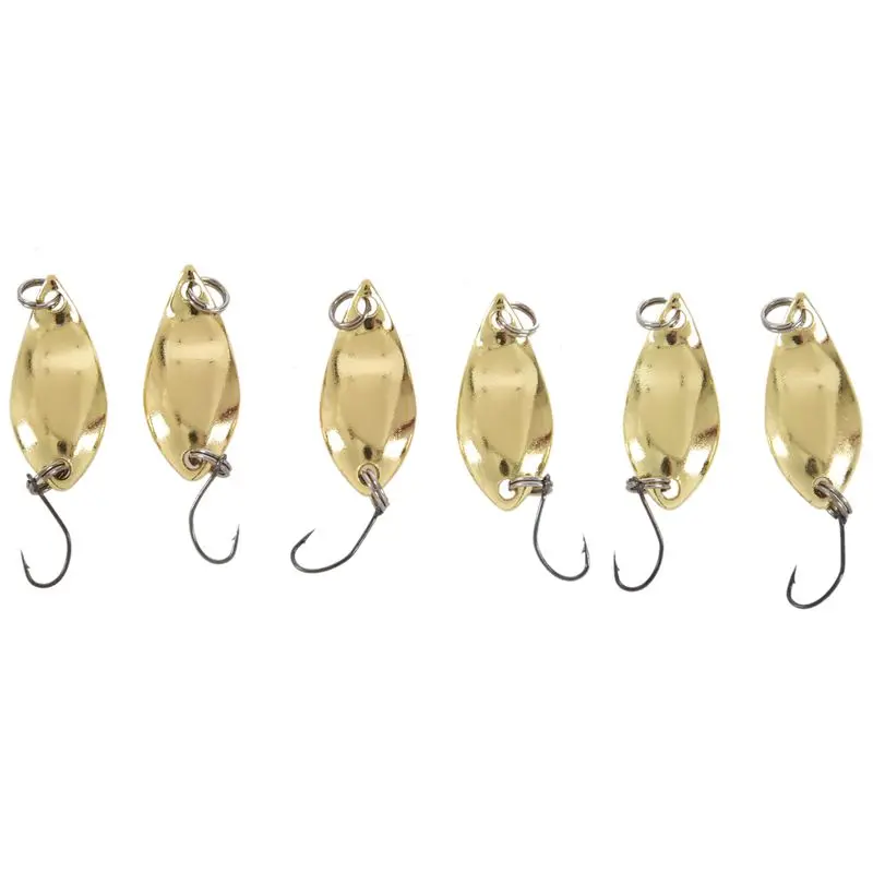 

Spoon 006 6 pcs 2.5g 2.8cm Zinc alloy hard fishing bait spoon Seed bait with individual hooks
