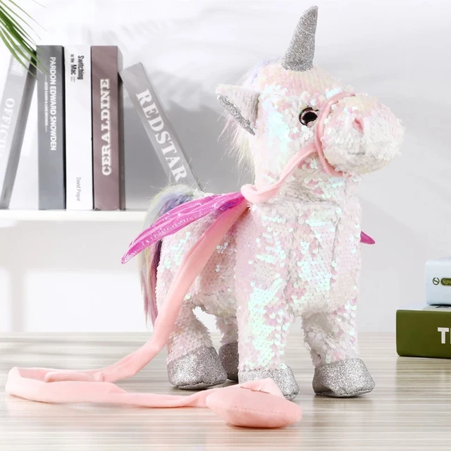 Funny Plush Toys Electric Walking Unicorn Plush Toys Stuffed Animal Toy Electronic Music Unicorn Toy for Children Gifts