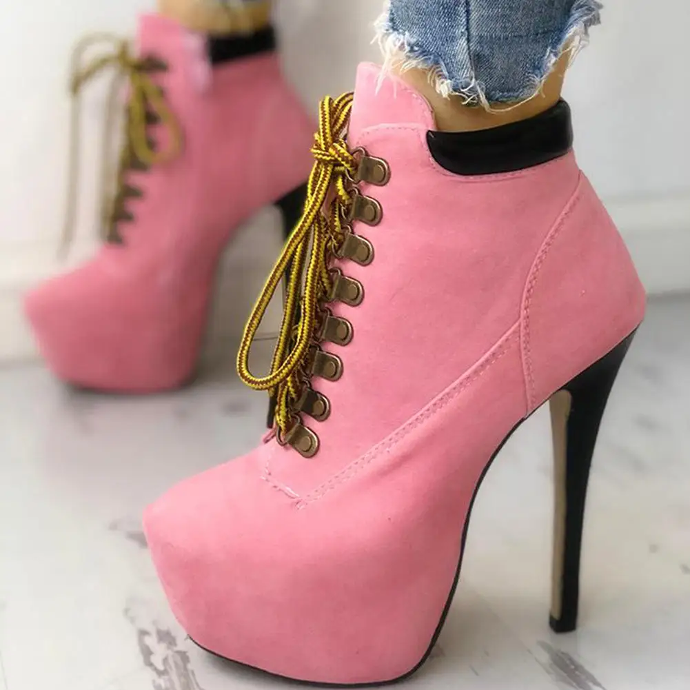 

Karinluna 2019 sexy brand top quality Ankle Boots Woman Shoes super thin High Heels Women platform Boots Female Shoes
