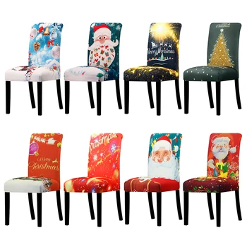 

Christmas Chair Cover Big Elastic Seat Chair Covers Slipcovers Stretch Chair Cover For Home Banquet Hotel Party Decoration
