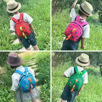 

Cartoon dinosaur children backpack kindergarten grade school boy satchel multifunctional fashion girl travel storage waist bag