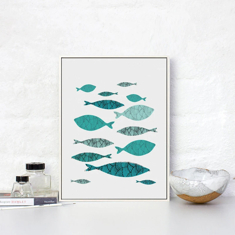 Elegant-Poetry-Mediterranean-Style-Marine-Fish-A4-Canvas-Painting-Art-Print-Poster-Picture-Wall-Home-Decor (2)