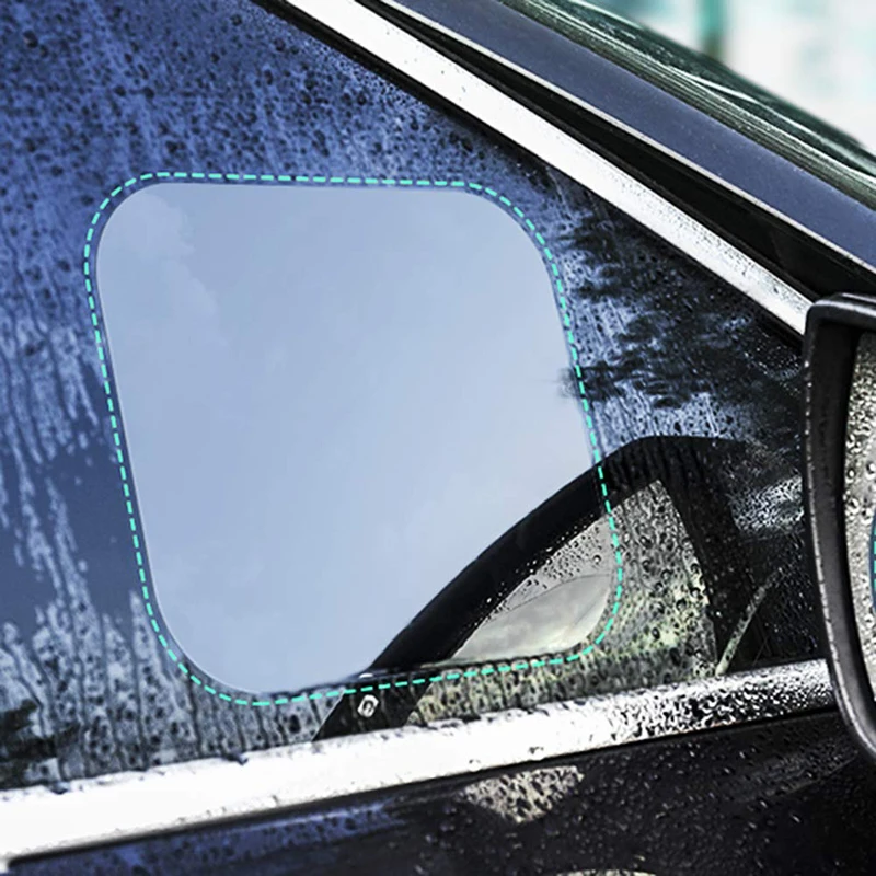 2 шт., Автомобильное зеркало заднего вида, прозрачная пленка, водонепроницаемая, противотуманная, непромокаемая, боковое стекло, защитная пленка, автомобильная оконная наклейка из фольги