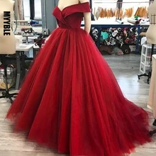 

Off the Shoulder Dresses Ball Gown Prom Dresses Draped Satin Top Court Train vestidos de quinceanera Sweet 16 Dress