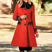 

Winter Wool Coat Women Slim Fur Collar Warm Cotton Jackets Woman Lace Luxurious Mid-long Jacket Mujer Hooded Parkas Overcoats