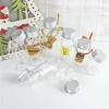 6PC 25ml 30ml 40ml 50ml 60ml 70ml 80ml 90ml Mini Glass Clear Bottle With Silver Screw Aluminum Cap Food Container Jars Vials 6