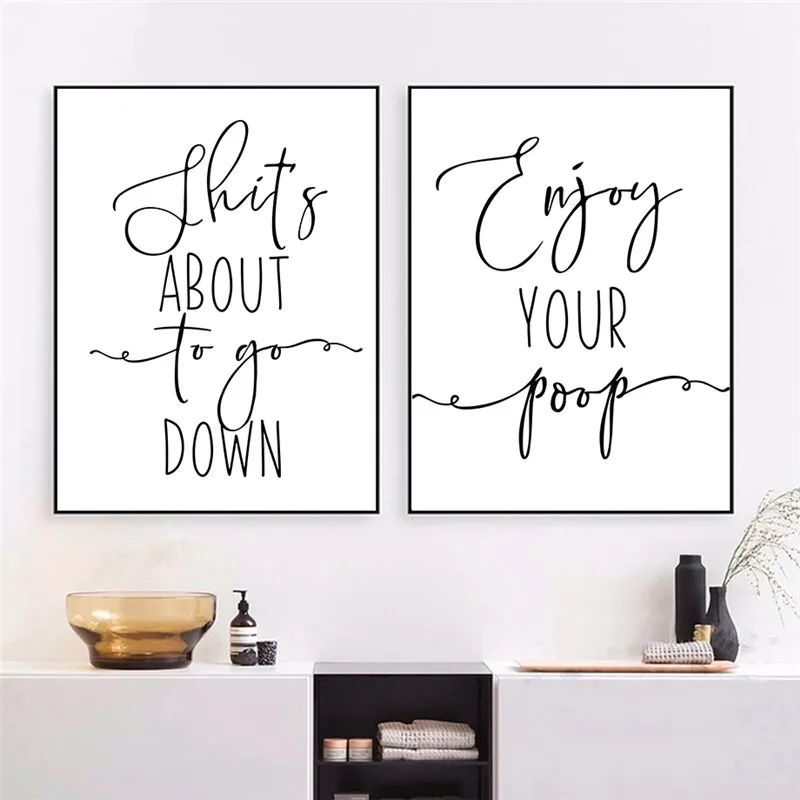 Funny-Bathroom-Sign-Canvas-Poster-Wall-Art-Prints-Enjoy-Your-Poop-Please-Remain-Seated-Toilet-Signs (2)
